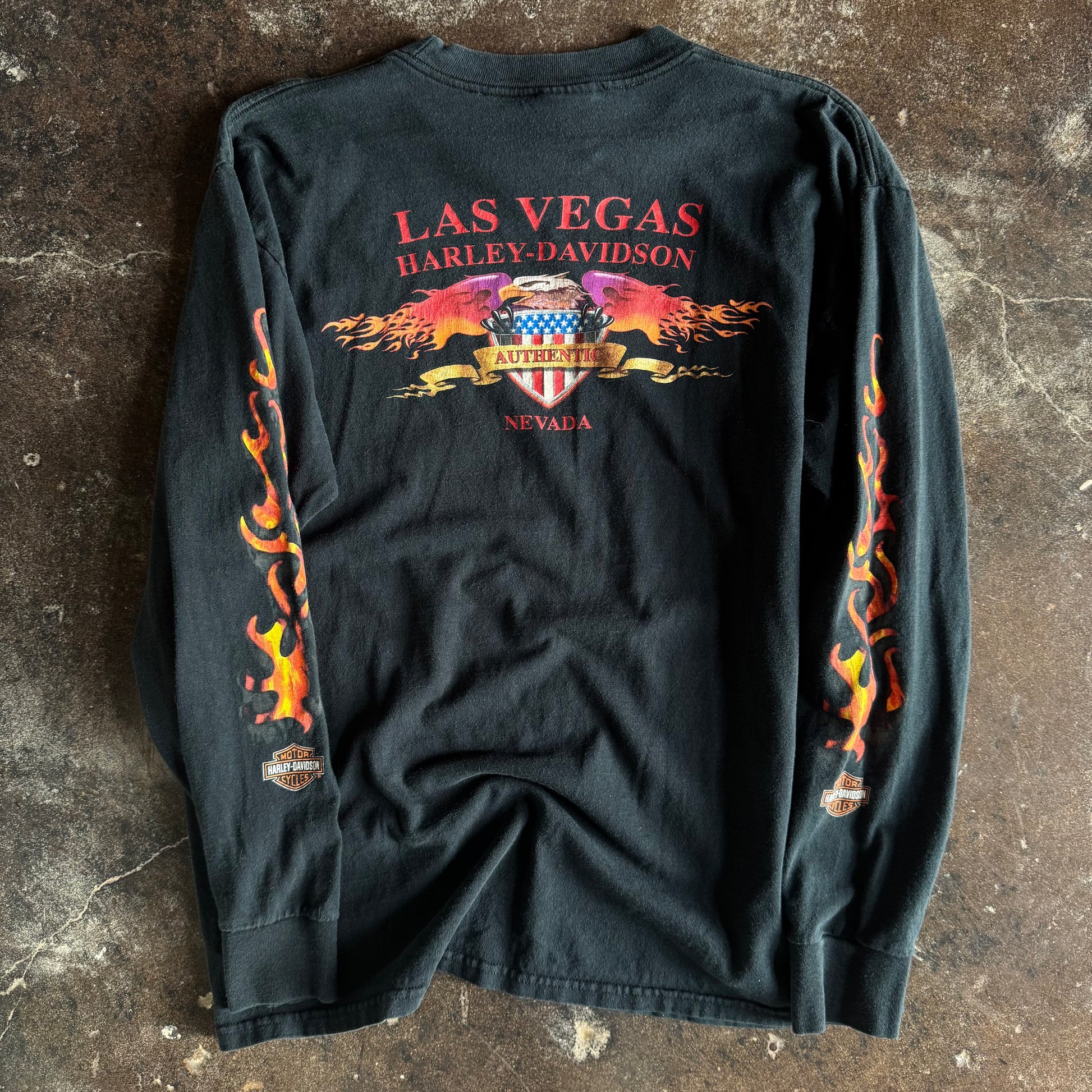 Y2K Harley Flame Spellout Longsleeve (L)