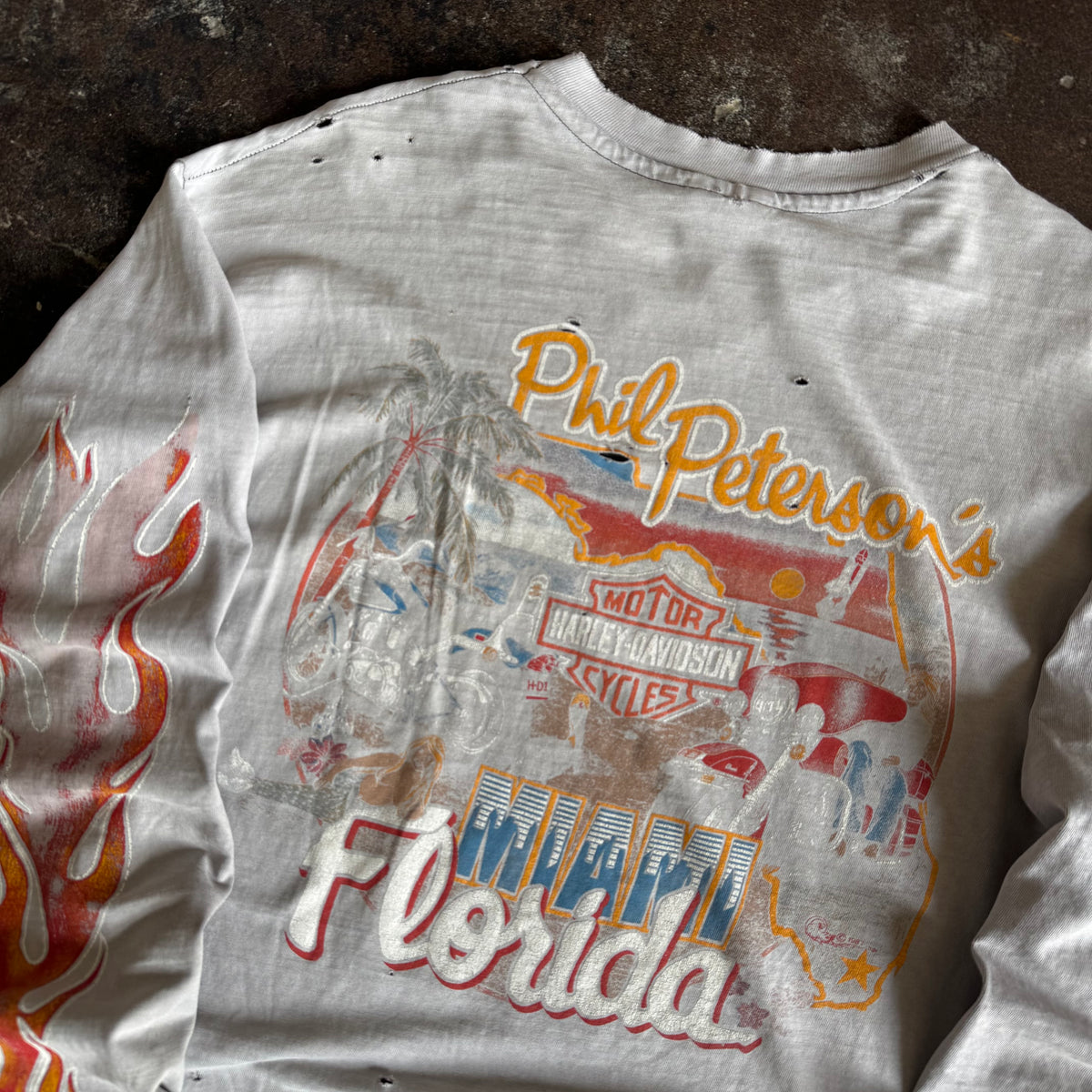 80’s Harley Flame Ball Sun Faded Longsleeve (XL)