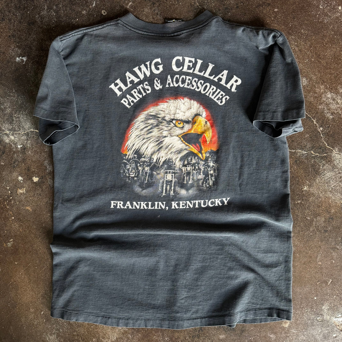 90’s Harley 3D Emblem Rolling Thunder Sun Faded Tee (L)