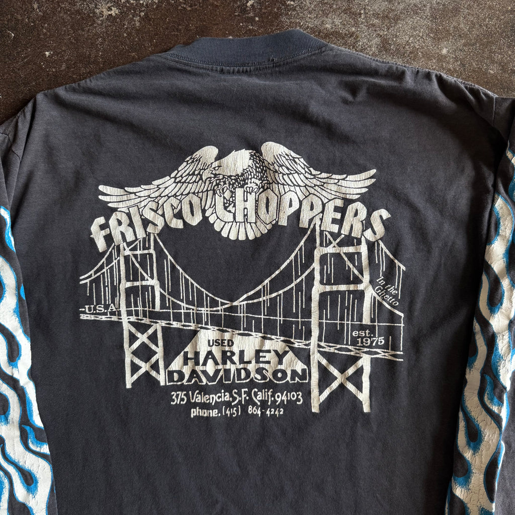 80’s Frisco Choppers Blue Flame Sun Faded Longsleeve (L)