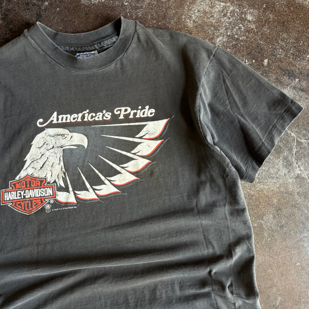 80’s America’s Pride Eagle Harley Faded Tee (L)