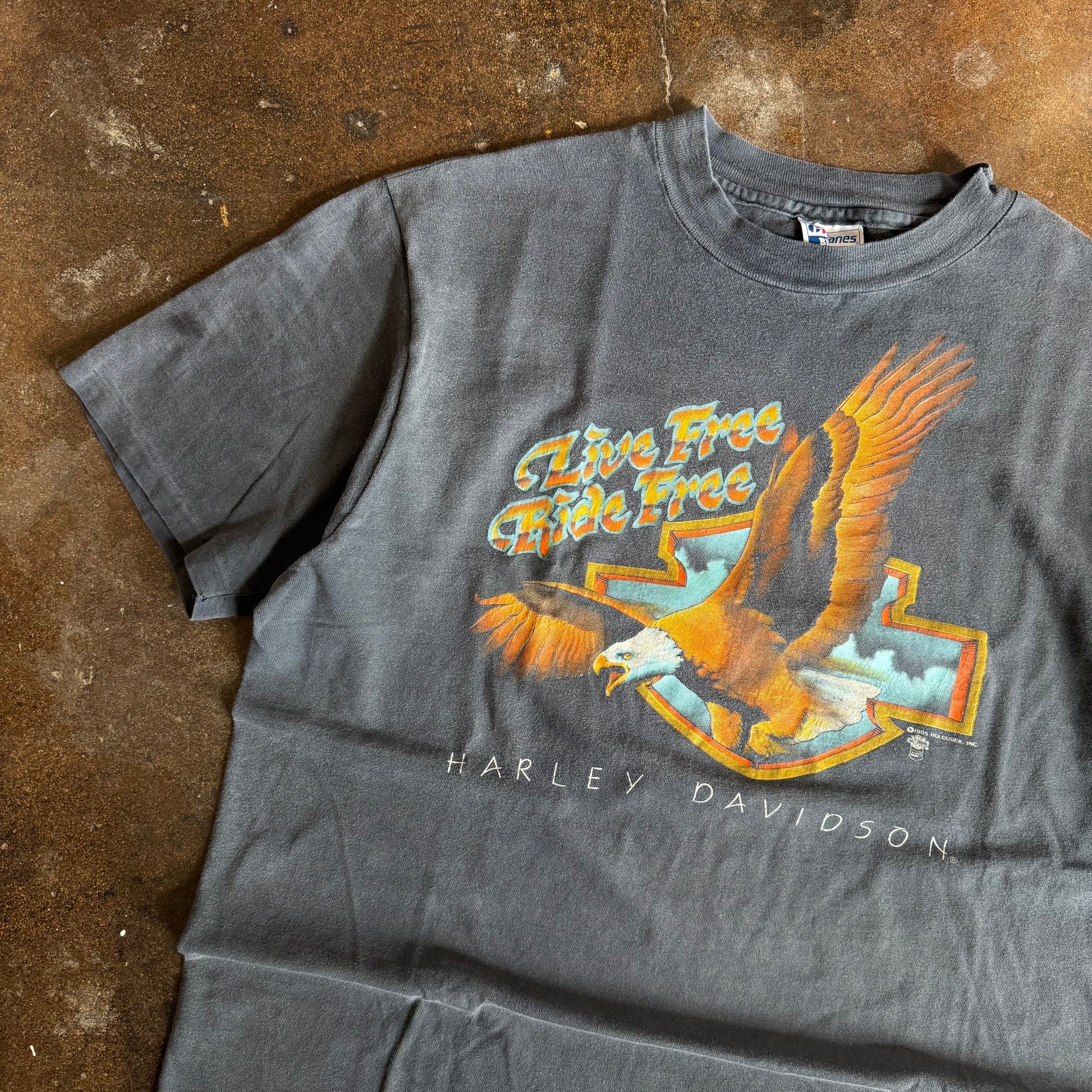 80’s Harley Live Free Sun Faded Tee (L)