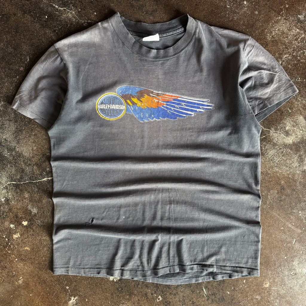 80’s Harley Winged Emblem Faded Tee (L)