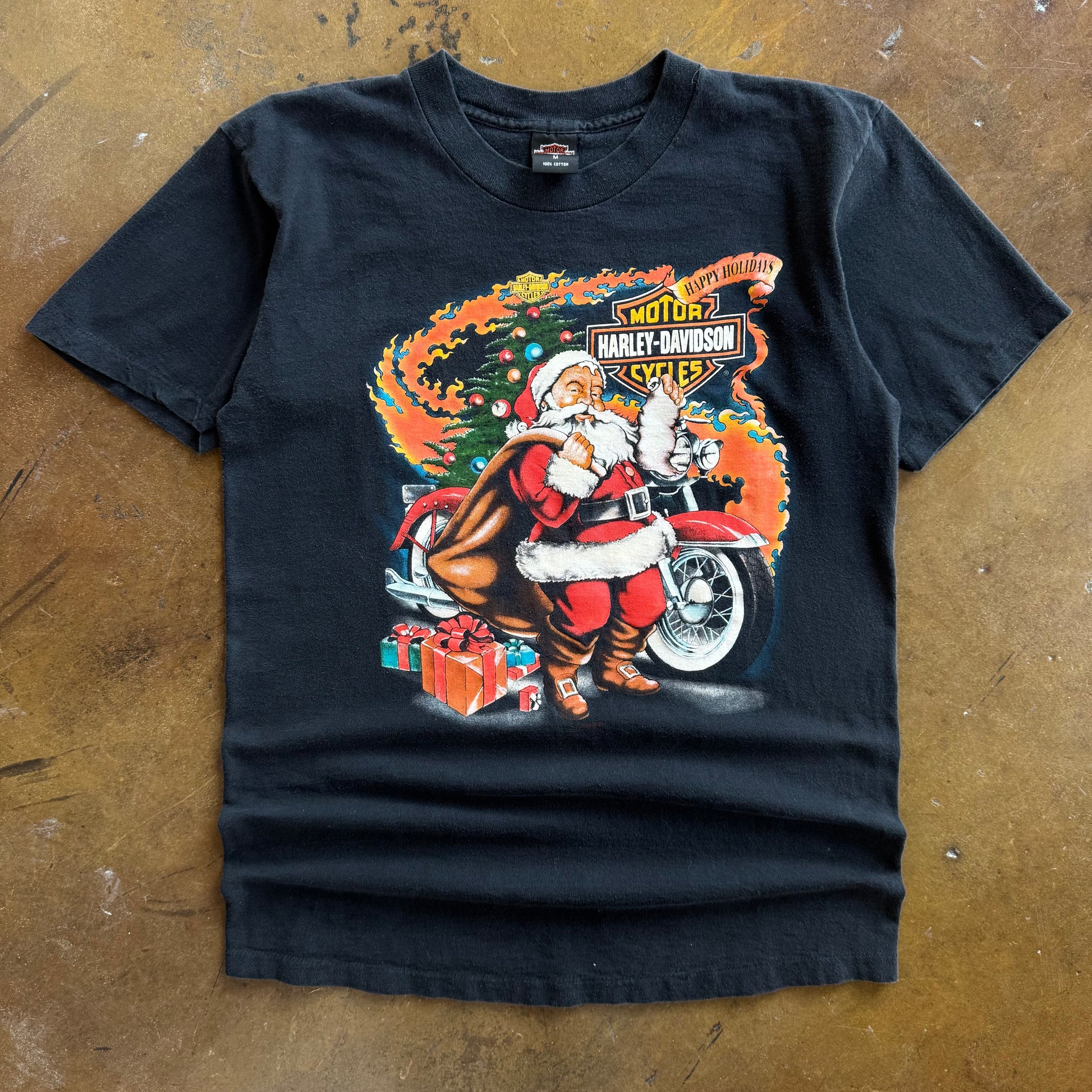 90’s Harley Happy Holidays Santa Claus Tee (M)