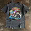 Vintage 1980s AMRA Harley-Davidson racing chrome t-shirt with motorcycle racing graphic