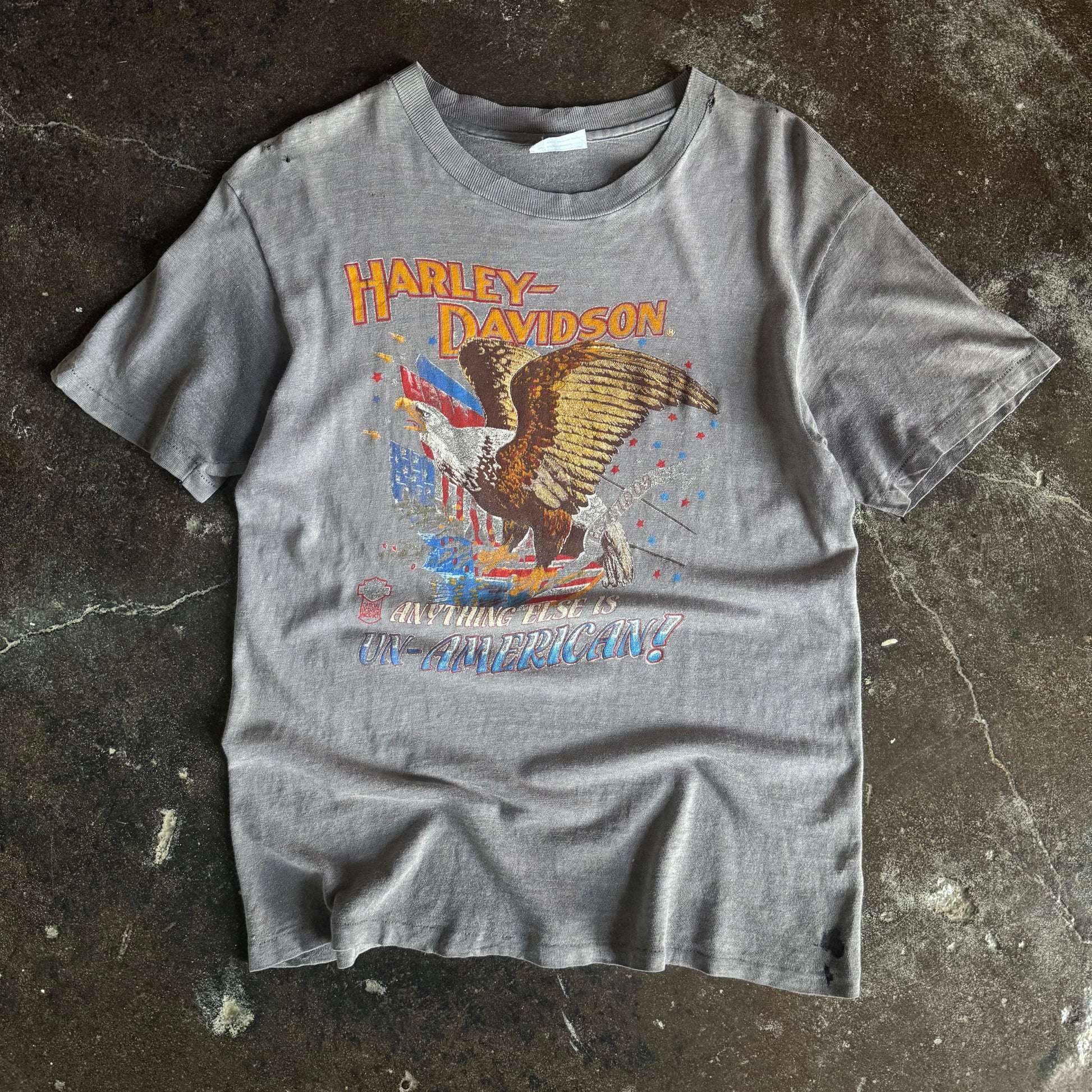 80’s Harley “Un-American” Sun Faded Tee (L)