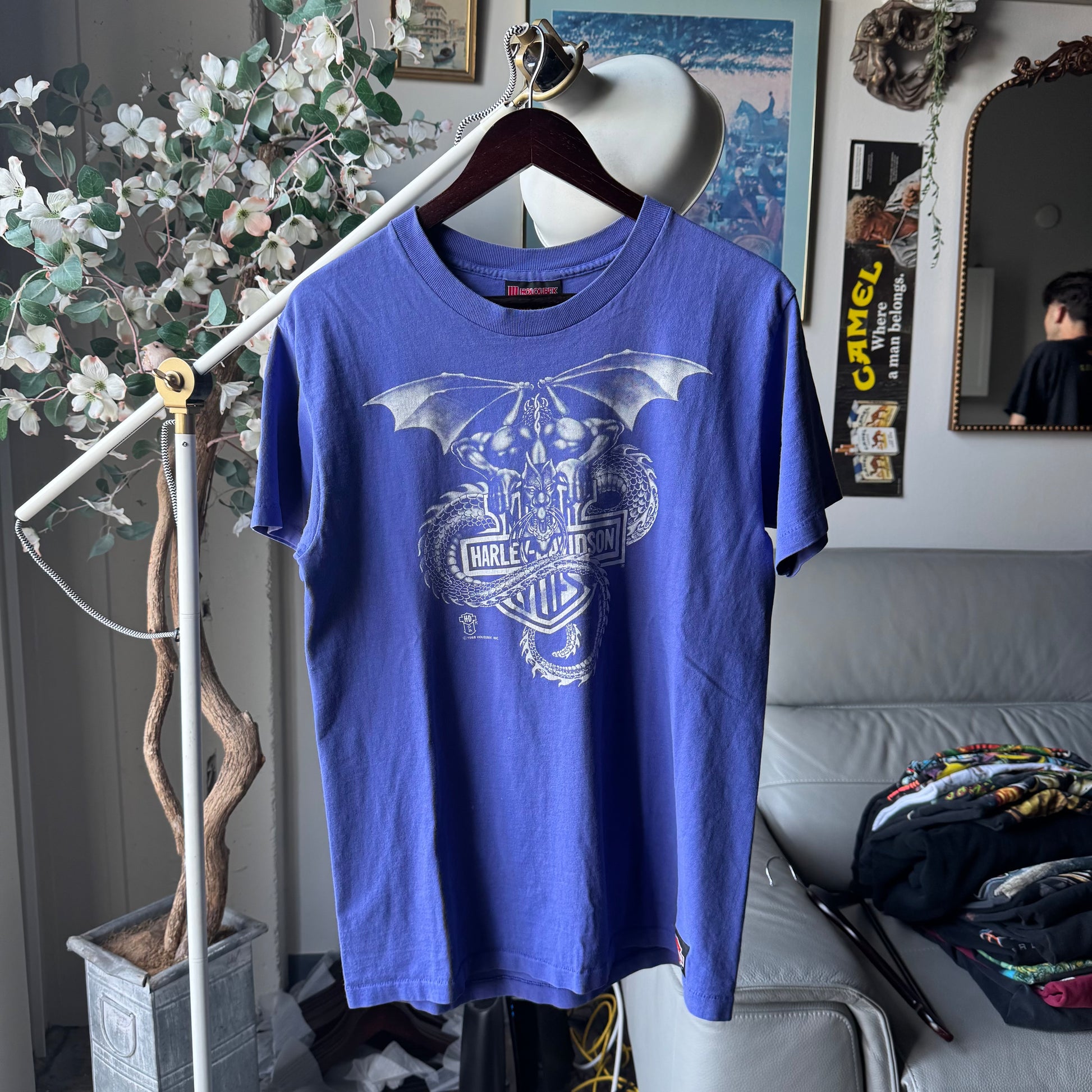 80’s Harley Gargoyle Emblem RARE Purple Tee Size L