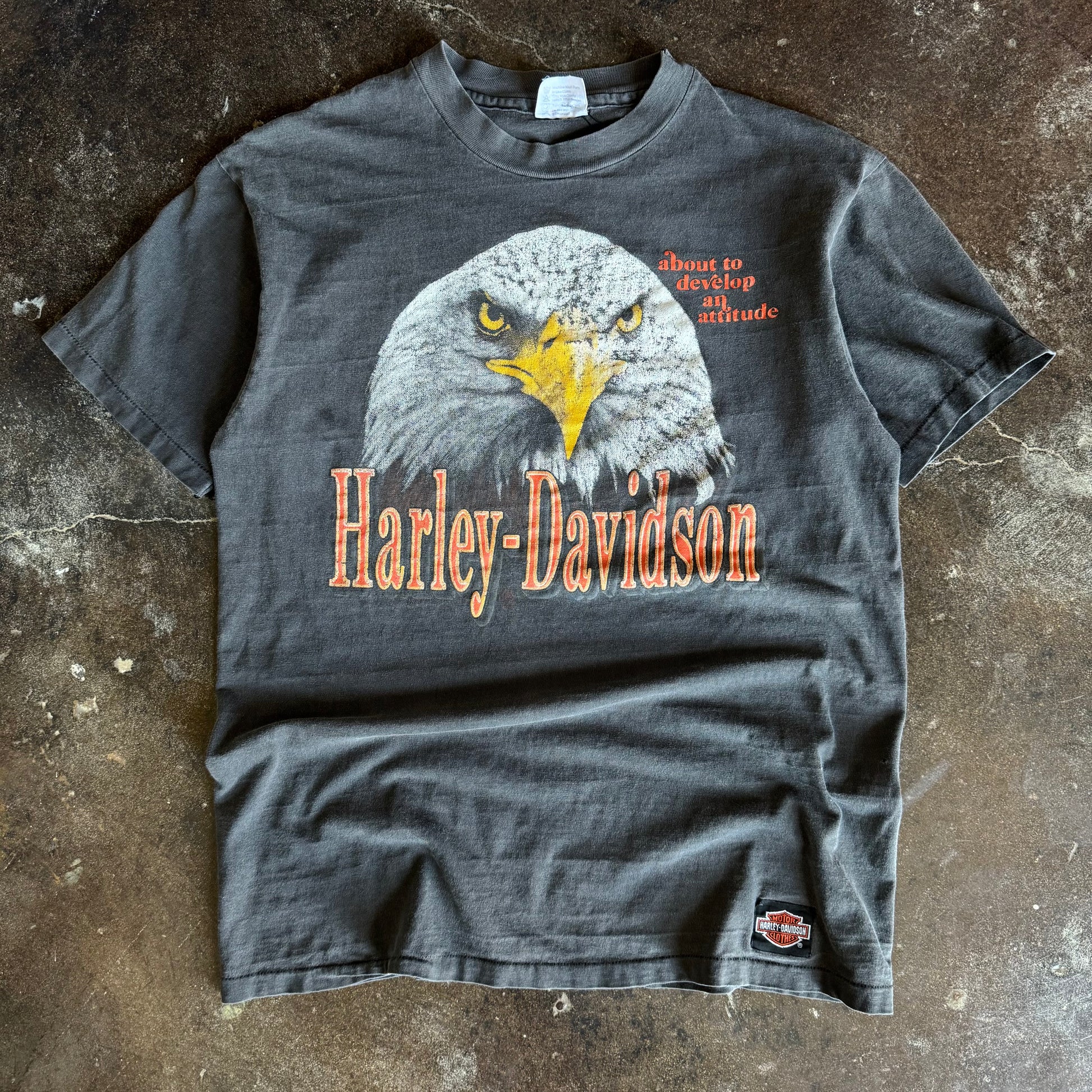 80’s Harley “Develop An Attitude” Sun Faded Eagle Tee (L)