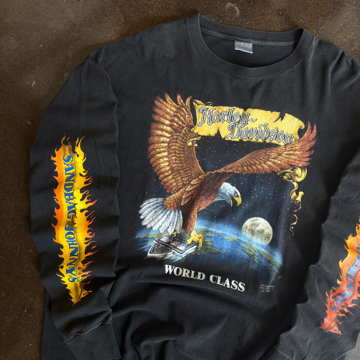 90’s 3D Emblem Harley Eagle Flame Longsleeve (XL)