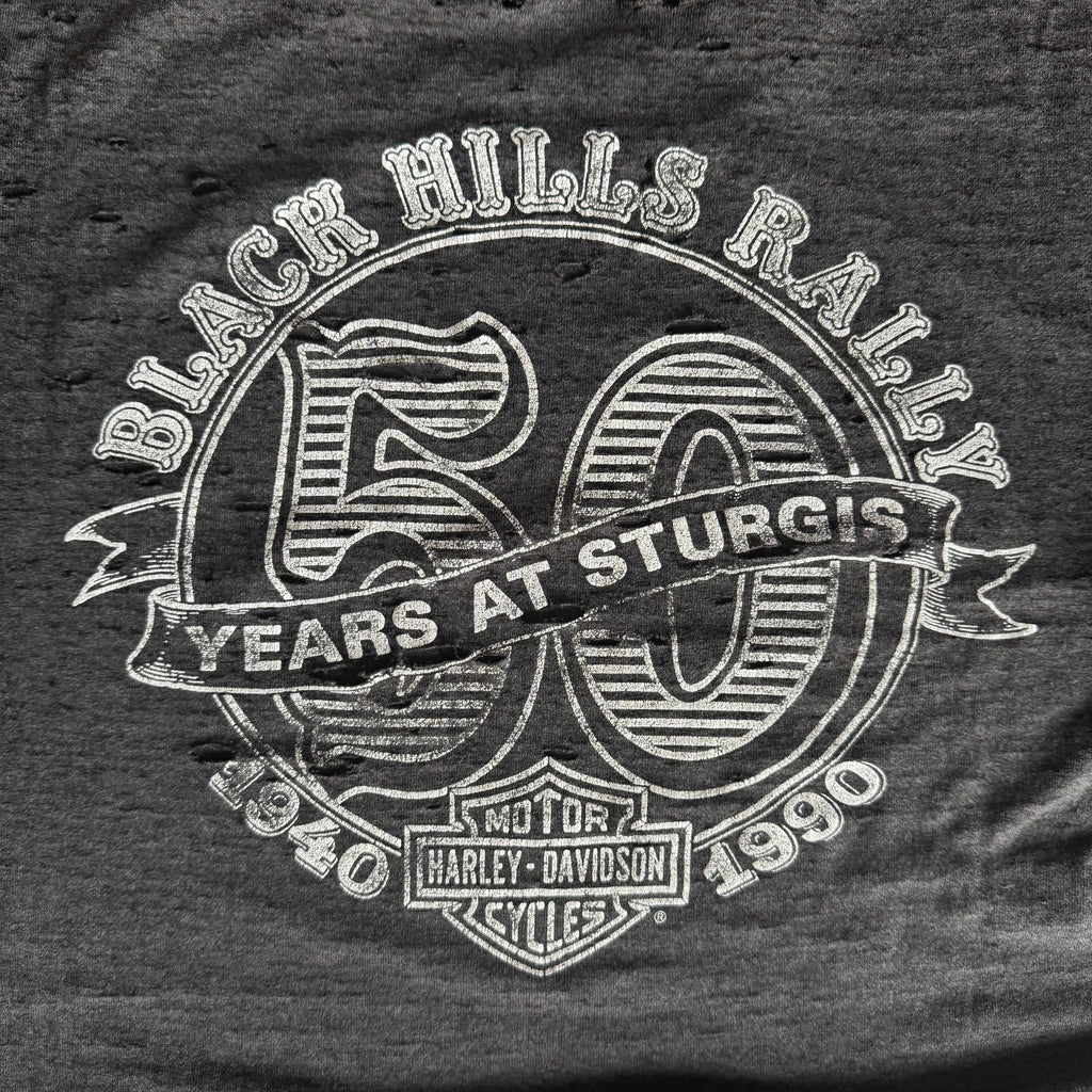 90’s Harley 3D Emblem Thrashed Tee (L)