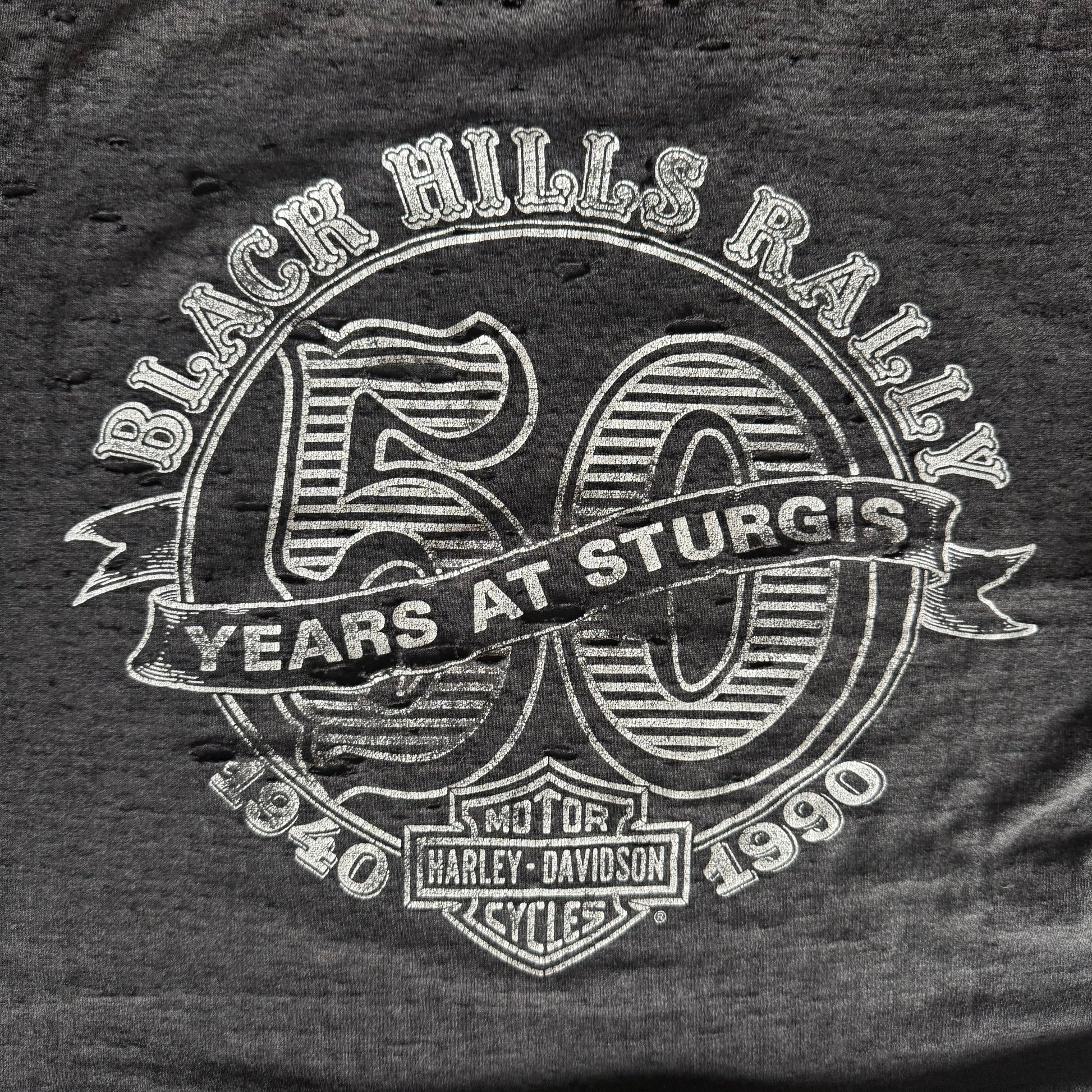 90’s Harley 3D Emblem Thrashed Tee (L)