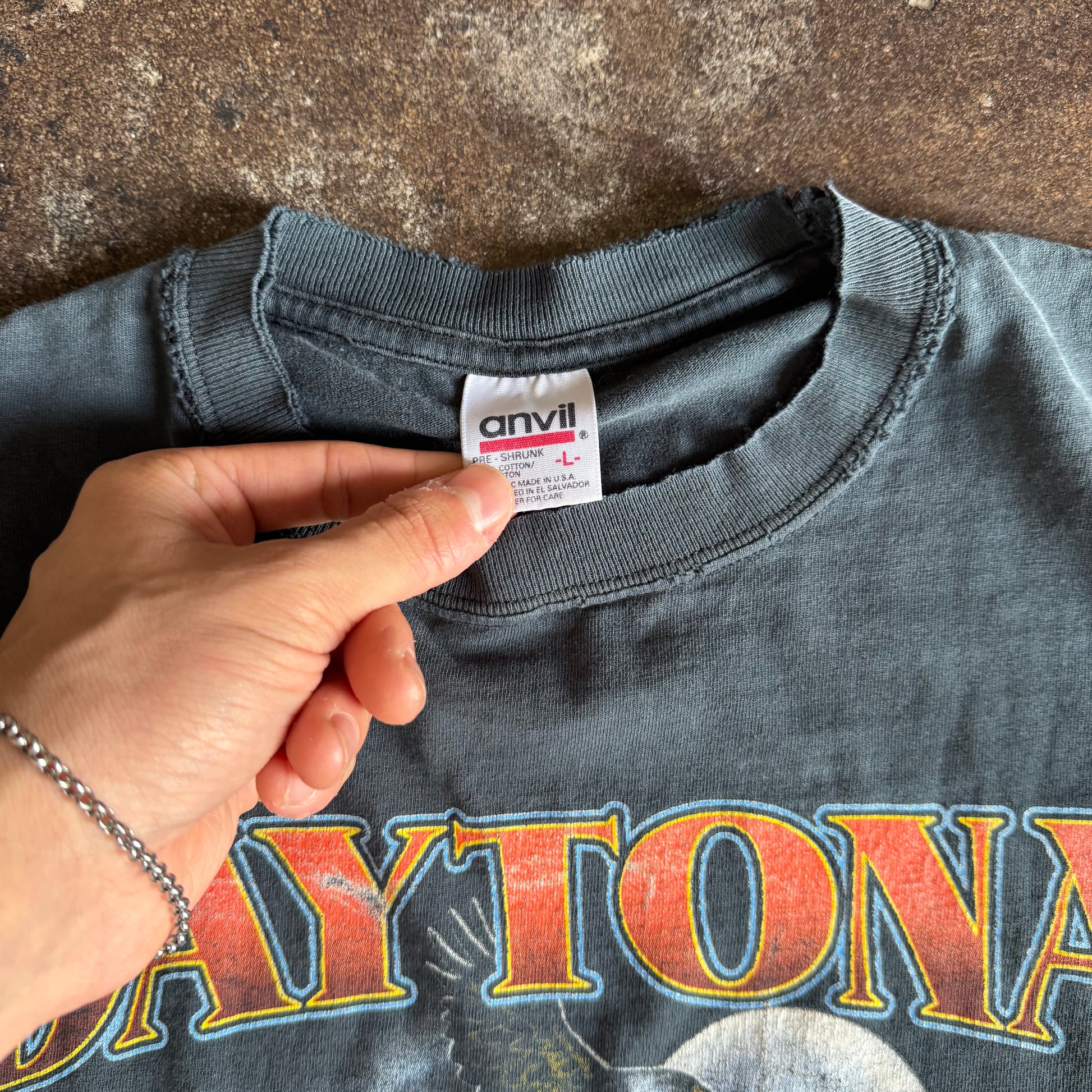 Y2K Daytona Bike Week Flame Wheel Longsleeve Tee (L)