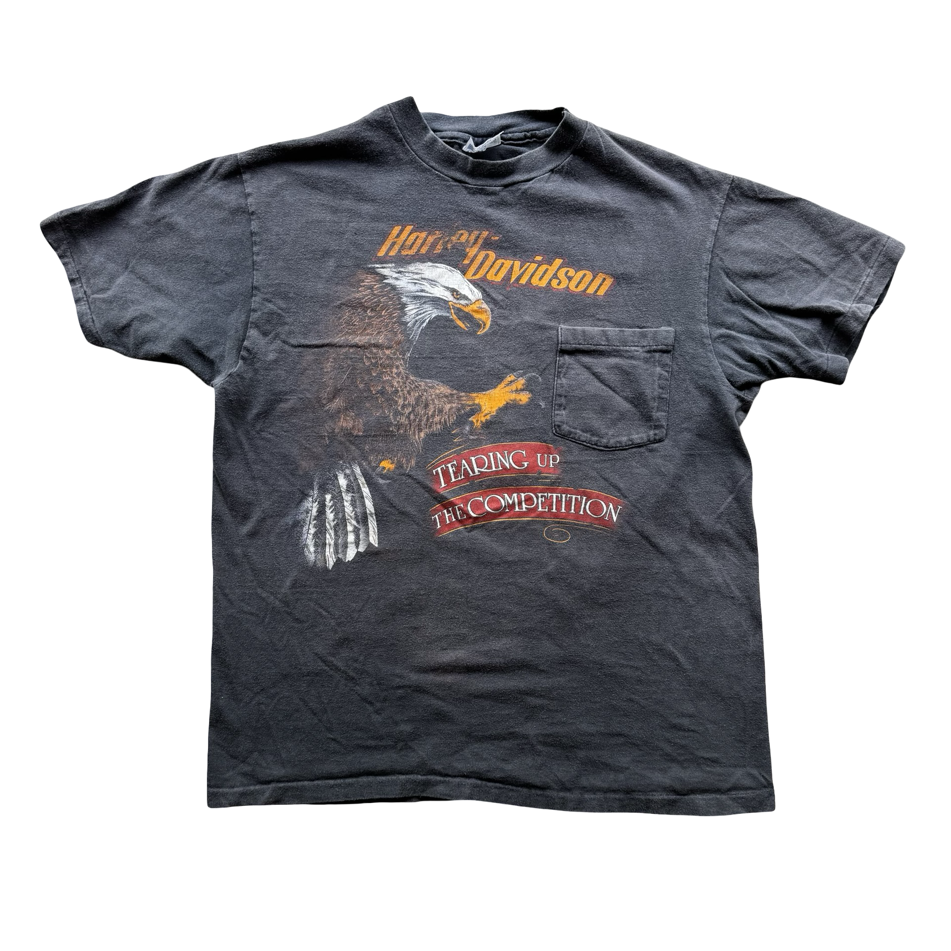 80’s Harley “Tearing Up the Competition” Pocket Tee Size L