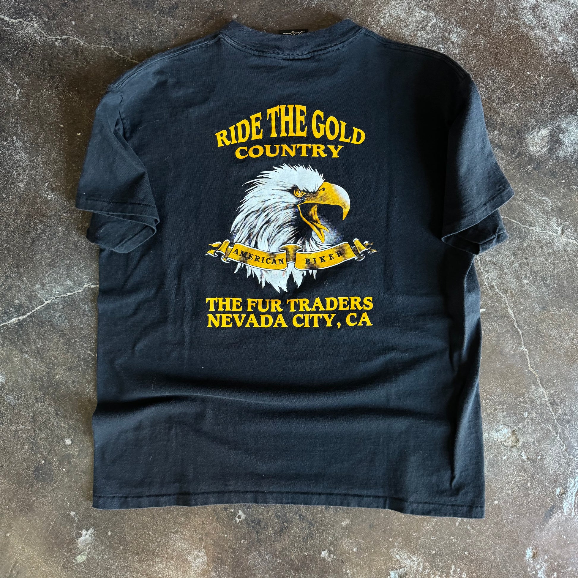 90’s Harley 3D Emblem “Ride The Gold Country” Tee (L)