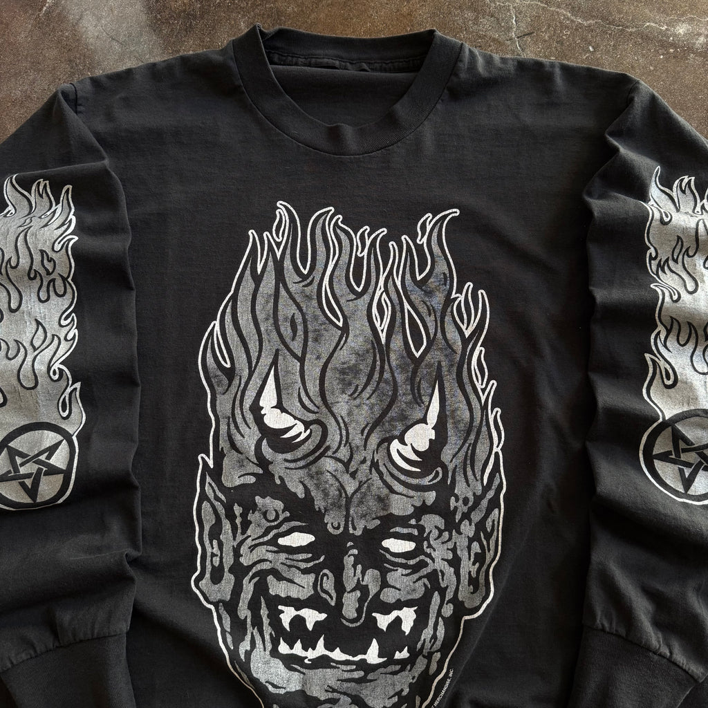 90’s White Zombie Love Satan Flame Longsleeve (XL)