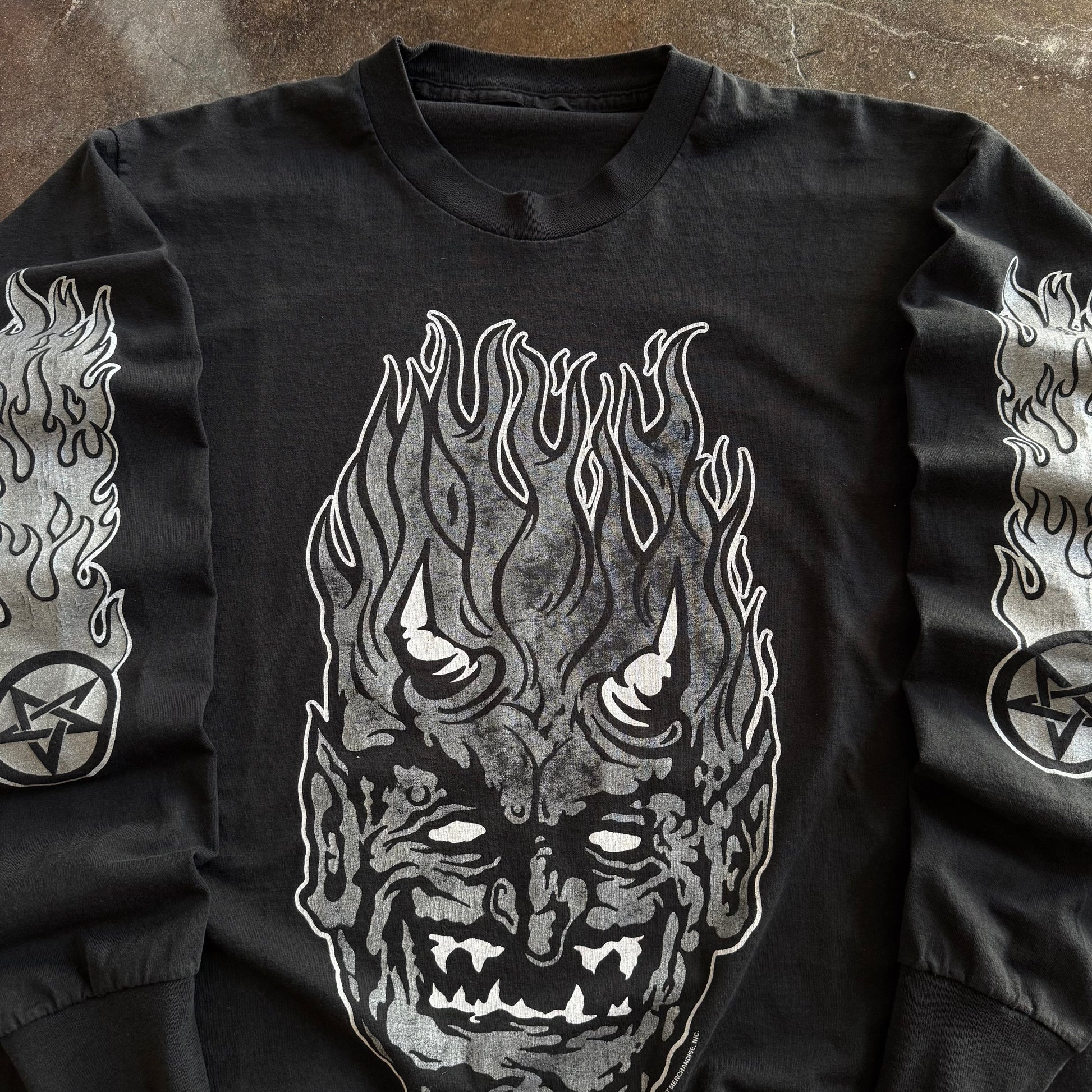 90’s White Zombie Love Satan Flame Longsleeve (XL)