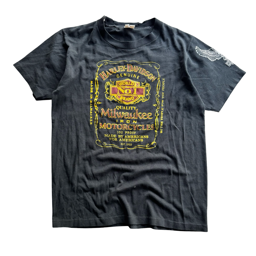 80’s Harley Jack Daniel’s Parody Sleeve Hit Tee Size M
