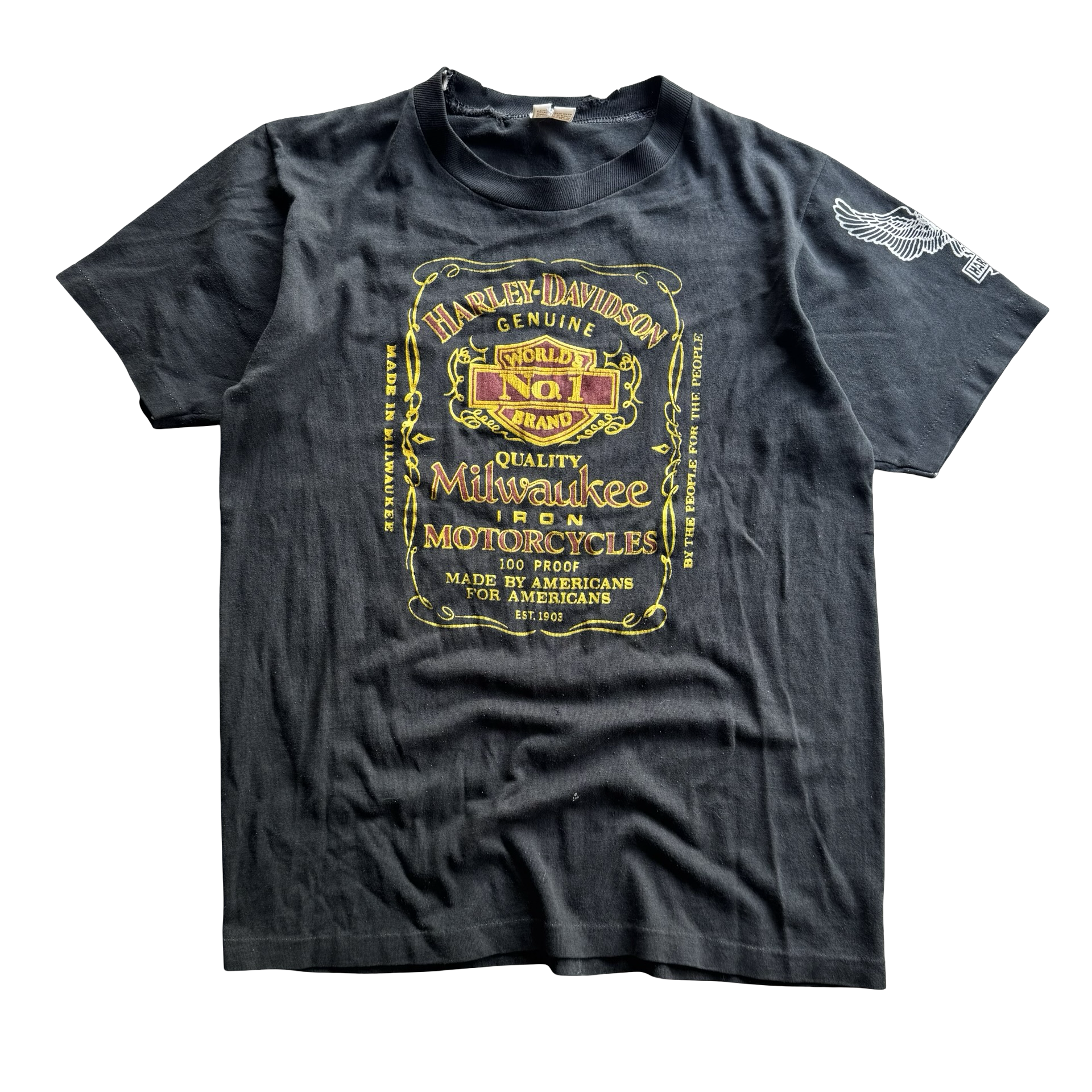 80’s Harley Jack Daniel’s Parody Sleeve Hit Tee Size M