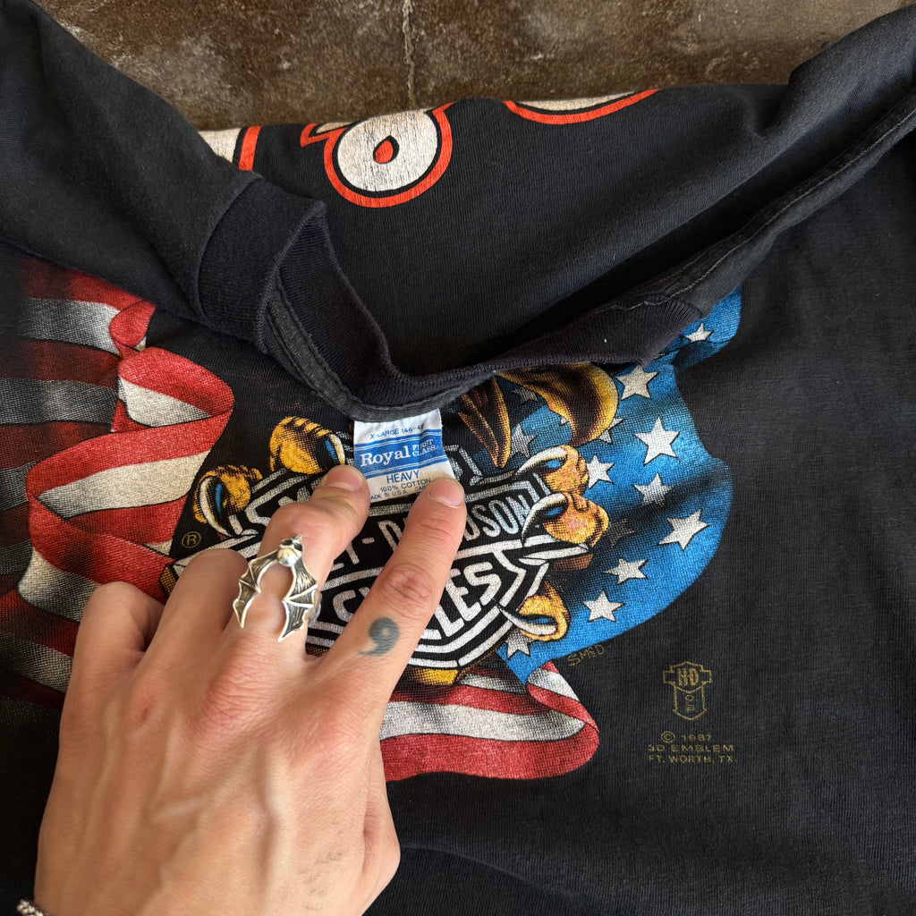 80’s 3D Emblem Eagle Cycle Jammer Tee (XL)