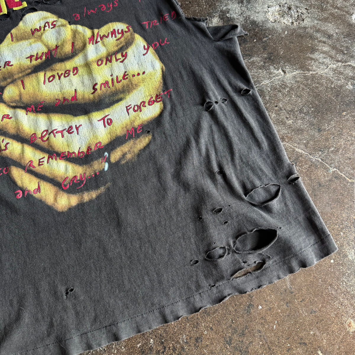 90’s The Cure Thrashed Cutoff Band Tee (L)