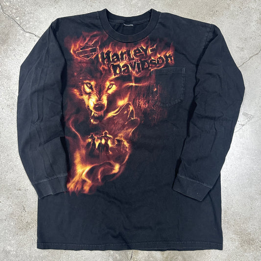 Harley Flame Wolf Longsleeve Shirt