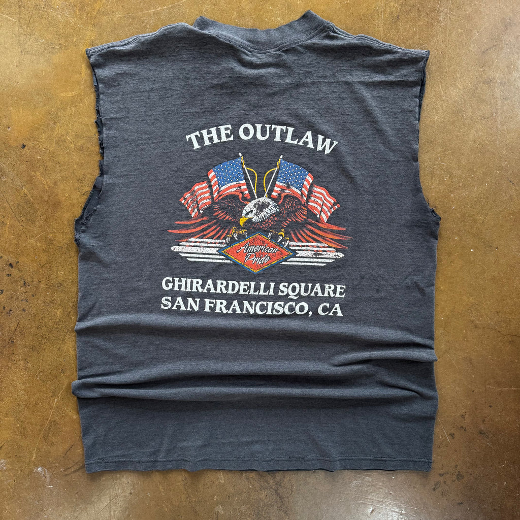 90's Harley 3D Emblem Most Wanted Cut-Off Tee (L)