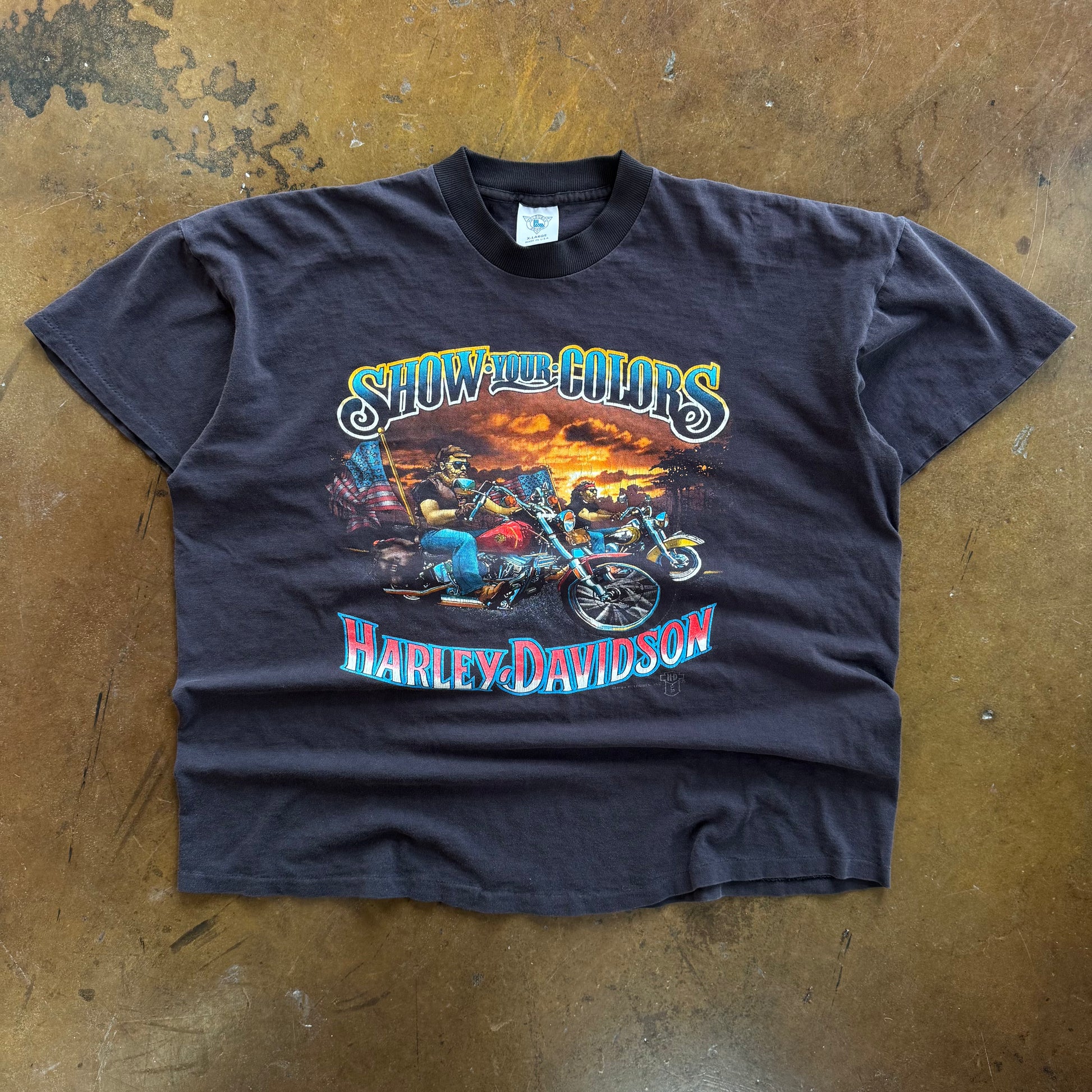 80's Harley "Show Your Colors" Beer Tee (XL)